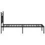 Bed frame with black metal headboard 75x190 cm by , Beds and slatted bases - Ref: Foro24-353527, Price: 69,60 €, Discount: %