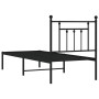 Bed frame with black metal headboard 75x190 cm by , Beds and slatted bases - Ref: Foro24-353527, Price: 70,72 €, Discount: %