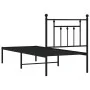 Bed frame with black metal headboard 75x190 cm by , Beds and slatted bases - Ref: Foro24-353527, Price: 69,60 €, Discount: %