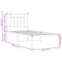 Bed frame with black metal headboard 75x190 cm by , Beds and slatted bases - Ref: Foro24-353527, Price: 70,72 €, Discount: %