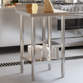 Mesa trabajo cocina y salpicadero acero inoxidable 55x55x93 cm