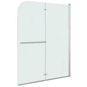 Folding shower screen 2 panels ESG 120x140 cm by vidaXL, shower doors - Ref: Foro24-144677, Price: 191,01 €, Discount: %