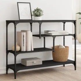 Mesa consola madera de ingeniería negra 100x30x75 cm by , Side tables - Ref: Foro24-838913, Price: 68,34 €, Discount: %