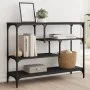 Mesa consola madera de ingeniería negra 100x30x75 cm by , Side tables - Ref: Foro24-838913, Price: 68,34 €, Discount: %