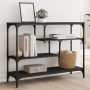 Mesa consola madera de ingeniería negra 100x30x75 cm by , Side tables - Ref: Foro24-838913, Price: 69,30 €, Discount: %