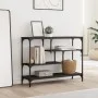 Mesa consola madera de ingeniería negra 100x30x75 cm by , Side tables - Ref: Foro24-838913, Price: 68,34 €, Discount: %