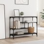 Mesa consola madera de ingeniería negra 100x30x75 cm by , Side tables - Ref: Foro24-838913, Price: 69,30 €, Discount: %