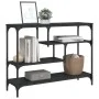 Mesa consola madera de ingeniería negra 100x30x75 cm by , Side tables - Ref: Foro24-838913, Price: 68,34 €, Discount: %