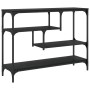 Mesa consola madera de ingeniería negra 100x30x75 cm by , Side tables - Ref: Foro24-838913, Price: 69,30 €, Discount: %