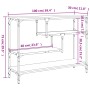 Mesa consola madera de ingeniería negra 100x30x75 cm by , Side tables - Ref: Foro24-838913, Price: 69,30 €, Discount: %