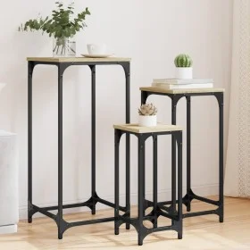Mesas auxiliares apilables 3 uds madera ingeniería roble Sonoma by , Side tables - Ref: Foro24-838939, Price: 47,71 €, Discou...
