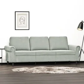 3-Sitzer-Sofa aus hellgrauem Samt, 180 cm von , Sofas - Ref: Foro24-359539, Preis: 295,52 €, Rabatt: %
