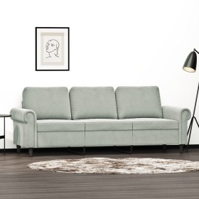 Sofá de 3 plazas terciopelo gris claro 180 cm de , Sofás - Ref: Foro24-359539, Precio: 321,80 €, Descuento: %