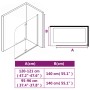 Mampara de ducha plegable 2 paneles ESG 120x140 cm de vidaXL, Puertas de ducha - Ref: Foro24-144677, Precio: 160,12 €, Descue...