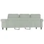 3-seater light gray velvet sofa 180 cm by , Sofas - Ref: Foro24-359539, Price: 295,52 €, Discount: %