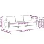 3-Sitzer-Sofa aus hellgrauem Samt, 180 cm von , Sofas - Ref: Foro24-359539, Preis: 295,52 €, Rabatt: %