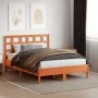Bettkopfteil aus massivem Kiefernholz in Wachsbraun, 135 cm von , Kopf- und Fußteile - Ref: Foro24-844200, Preis: 39,95 €, Ra...