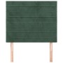 Cabeceros 2 unidades de terciopelo verde oscuro 90x5x78/88 cm