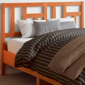 Wax brown solid pine wood bed headboard 140 cm by , Headboards and footboards - Ref: Foro24-844364, Price: 42,81 €, Discount: %