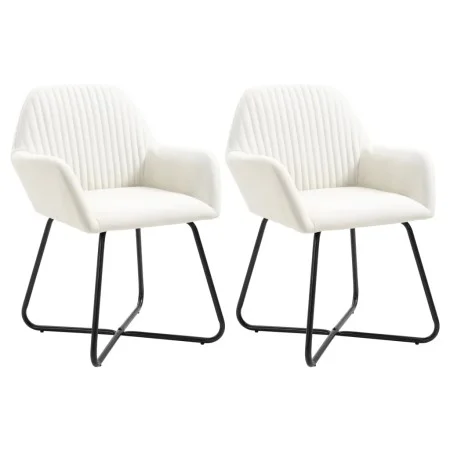 Esszimmerstühle, 2 Einheiten, cremefarbener Stoff von vidaXL, Essstühle - Ref: Foro24-249809, Preis: 178,41 €, Rabatt: %