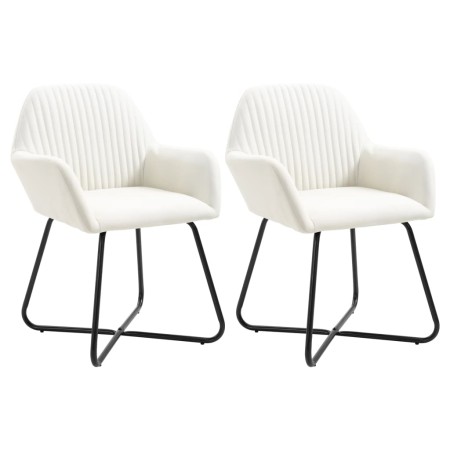 Esszimmerstühle, 2 Einheiten, cremefarbener Stoff von vidaXL, Essstühle - Ref: Foro24-249809, Preis: 180,10 €, Rabatt: %