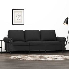 3-Sitzer-Sofa aus schwarzem Samt, 180 cm von , Sofas - Ref: Foro24-359544, Preis: 332,17 €, Rabatt: %