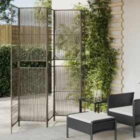 5-panel gray synthetic rattan screen by , Room dividers - Ref: Foro24-365398, Price: 131,44 €, Discount: %