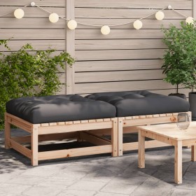 Garden stools with cushions 2 pcs solid pine wood by , Modular outdoor sofas - Ref: Foro24-838101, Price: 107,48 €, Discount: %