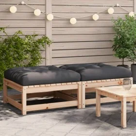 Garden stools with cushions 2 pcs solid pine wood by , Modular outdoor sofas - Ref: Foro24-838101, Price: 106,54 €, Discount: %