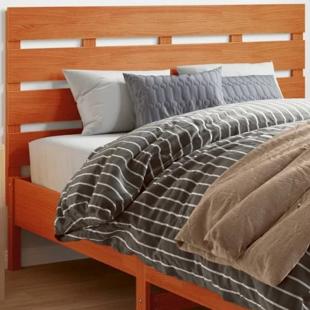 Solid wax brown pine wood bed headboard 150 cm by , Headboards and footboards - Ref: Foro24-844446, Price: 45,15 €, Discount: %