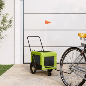 Pet Bicycle Trailer Iron Oxford Cloth Green Black by , pet strollers - Ref: Foro24-93934, Price: 82,99 €, Discount: %