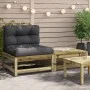 Garden sofa without armrests with cushions and footrest by , Modular outdoor sofas - Ref: Foro24-838140, Price: 109,77 €, Dis...