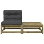 Garden sofa without armrests with cushions and footrest by , Modular outdoor sofas - Ref: Foro24-838140, Price: 109,77 €, Dis...
