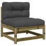 Garden sofa without armrests with cushions and footrest by , Modular outdoor sofas - Ref: Foro24-838140, Price: 110,88 €, Dis...