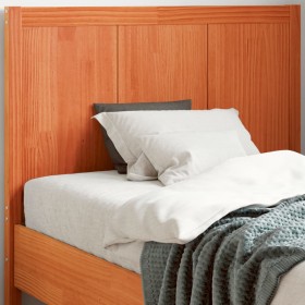 Cabecero de cama madera maciza de pino marrón cera 100 cm