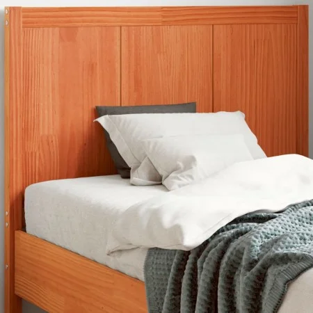 Cabecero de cama madera maciza de pino marrón cera 100 cm de , Cabeceros y pies de cama - Ref: Foro24-844238, Precio: 41,58 €...