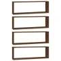Cubic wall shelf 4 pcs brown oak wood 80x15x26.5cm by , Shelves and shelves - Ref: Foro24-815922, Price: 53,31 €, Discount: %
