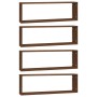 Kubisches Wandregal, 4 Stück, braunes Eichenholz, 80 x 15 x 26,5 cm von , Regale und Regale - Ref: Foro24-815922, Preis: 54,1...