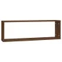 Cubic wall shelf 4 pcs brown oak wood 80x15x26.5cm by , Shelves and shelves - Ref: Foro24-815922, Price: 53,31 €, Discount: %