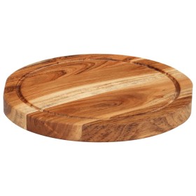 Tabla de cortar madera maciza de acacia Ø25x2,5 cm