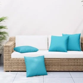 Decorative cushions 4 pcs turquoise fabric 60x60 cm by , Cushions - Ref: Foro24-360424, Price: 64,36 €, Discount: %