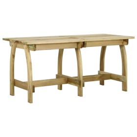 Mesa de jardín de madera de pino impregnada 160x74x75 cm