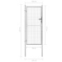 Silberverzinktes Gartentor aus Stahl, 105 x 225 cm von vidaXL, Gartentore - Ref: Foro24-144759, Preis: 233,93 €, Rabatt: %