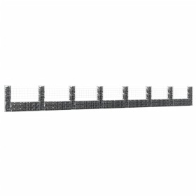U-förmiger Gabionenkorb 8 Eisenpfosten 860x20x100 cm von , Zaunpaneele - Ref: Foro24-151281, Preis: 210,77 €, Rabatt: %