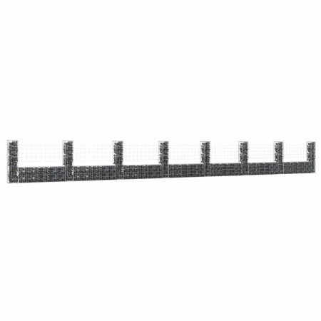 Cesta de gaviones forma de U 8 postes de hierro 860x20x100 cm de , Paneles de vallas - Ref: Foro24-151281, Precio: 211,33 €, ...