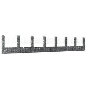 Cesta de gaviones forma de U 8 postes de hierro 860x20x150 cm de , Paneles de vallas - Ref: Foro24-151288, Precio: 323,42 €, ...