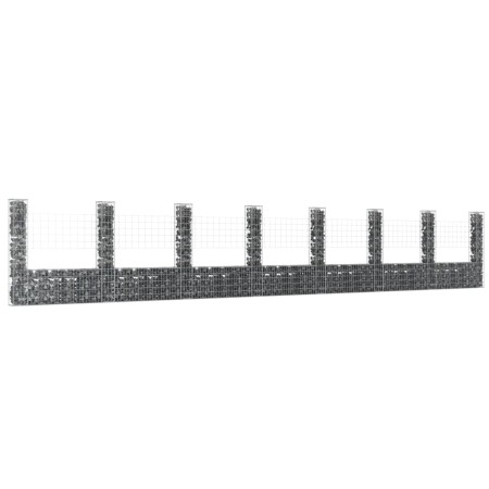U-förmiger Gabionenkorb 8 Eisenpfosten 860x20x150 cm von , Zaunpaneele - Ref: Foro24-151288, Preis: 323,42 €, Rabatt: %