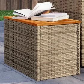 Garden side tables 2 pcs beige wood rattan 55x34x37cm by , Garden tables - Ref: Foro24-366069, Price: 69,22 €, Discount: %