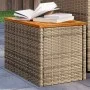 Garden side tables 2 pcs beige wood rattan 55x34x37cm by , Garden tables - Ref: Foro24-366069, Price: 69,22 €, Discount: %