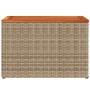 Mesas auxiliares de jardín 2 uds ratán madera beige 55x34x37cm de , Mesas de jardín - Ref: Foro24-366069, Precio: 63,82 €, De...
